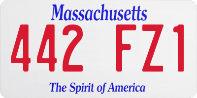 MA license plate 442FZ1