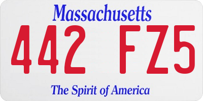 MA license plate 442FZ5