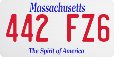 MA license plate 442FZ6