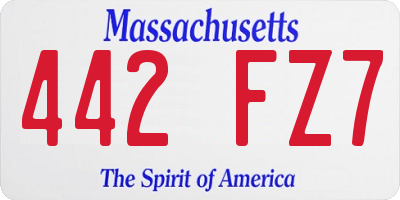 MA license plate 442FZ7