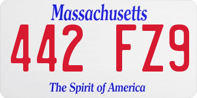 MA license plate 442FZ9