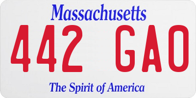 MA license plate 442GA0