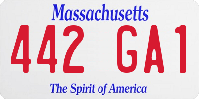 MA license plate 442GA1