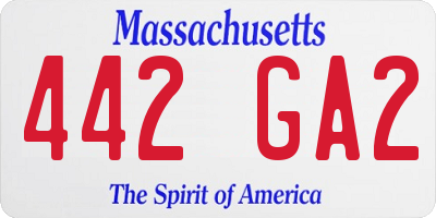 MA license plate 442GA2