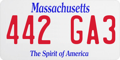 MA license plate 442GA3