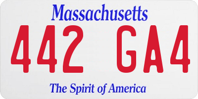 MA license plate 442GA4