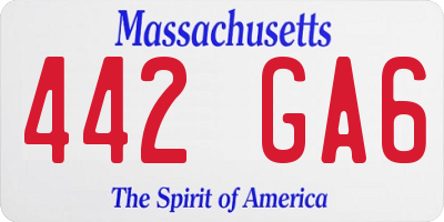 MA license plate 442GA6