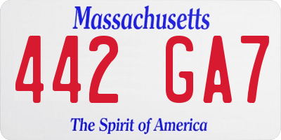 MA license plate 442GA7