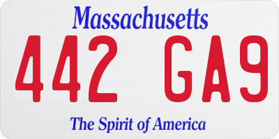 MA license plate 442GA9