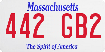 MA license plate 442GB2