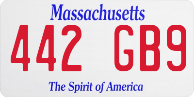 MA license plate 442GB9