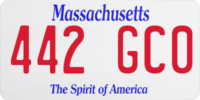 MA license plate 442GC0