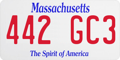 MA license plate 442GC3