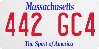 MA license plate 442GC4
