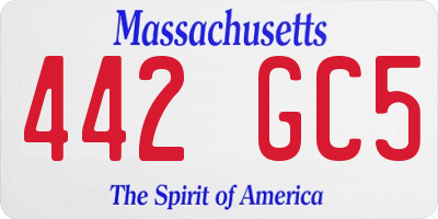 MA license plate 442GC5