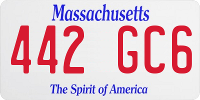 MA license plate 442GC6