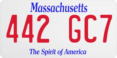 MA license plate 442GC7