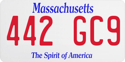 MA license plate 442GC9