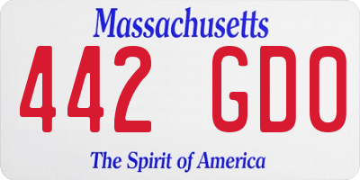 MA license plate 442GD0