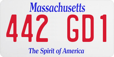 MA license plate 442GD1
