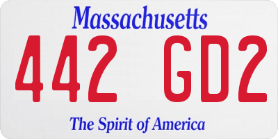MA license plate 442GD2