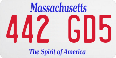 MA license plate 442GD5
