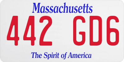 MA license plate 442GD6