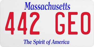 MA license plate 442GE0