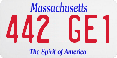 MA license plate 442GE1