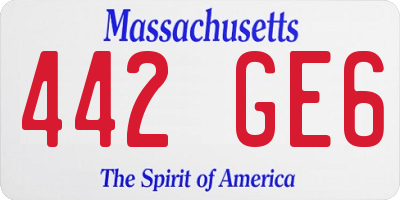 MA license plate 442GE6