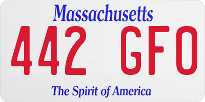 MA license plate 442GF0