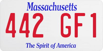 MA license plate 442GF1