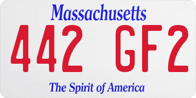 MA license plate 442GF2