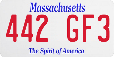 MA license plate 442GF3