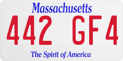 MA license plate 442GF4