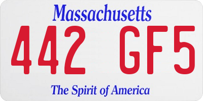 MA license plate 442GF5