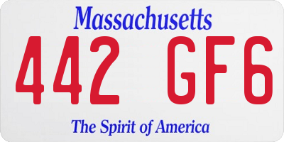 MA license plate 442GF6