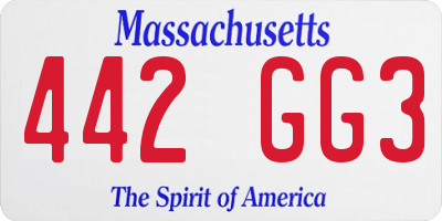 MA license plate 442GG3