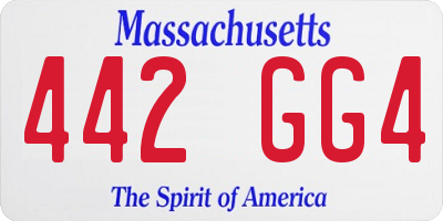 MA license plate 442GG4