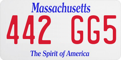 MA license plate 442GG5