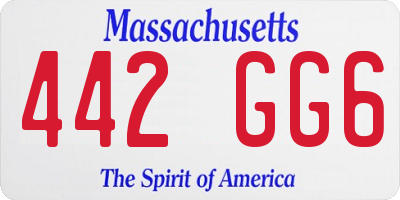 MA license plate 442GG6
