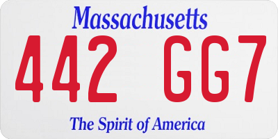 MA license plate 442GG7