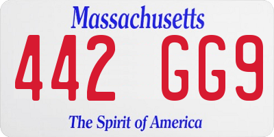 MA license plate 442GG9