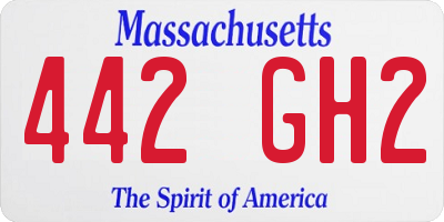 MA license plate 442GH2
