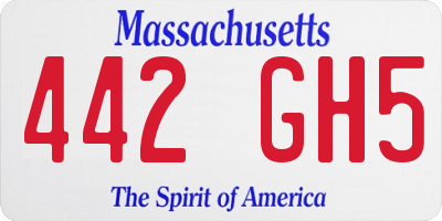 MA license plate 442GH5