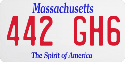 MA license plate 442GH6