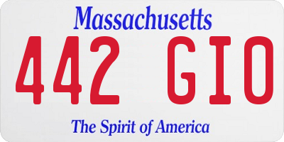 MA license plate 442GI0