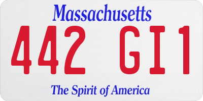 MA license plate 442GI1