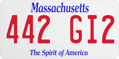 MA license plate 442GI2