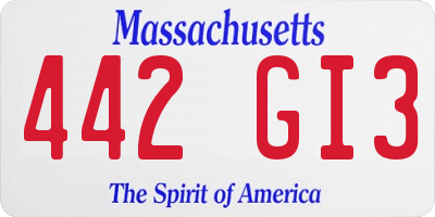 MA license plate 442GI3